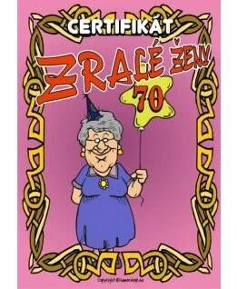 Certifikát - zralé ženy 70 - č.38