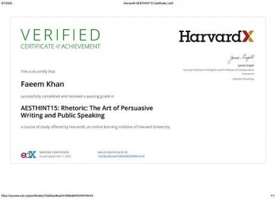 Harvard X – Dissertation – Shaykh Faheem