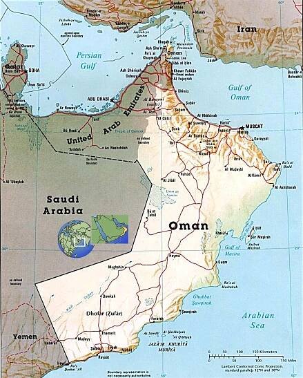 oman relief map