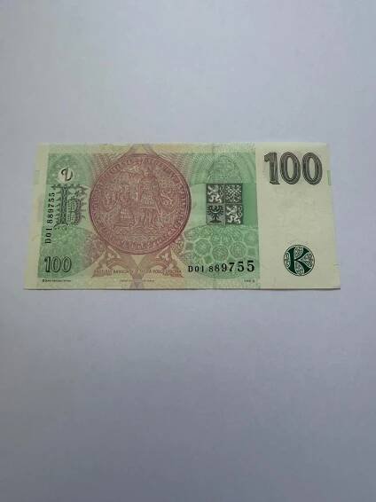 Bankovka 100kč, série D01, rok 1997, UNC