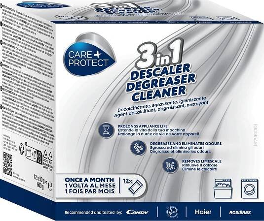 CARE + PROTECT Odstraňovač vodního kamene a odmašťovač 3v1 12 sáčků
