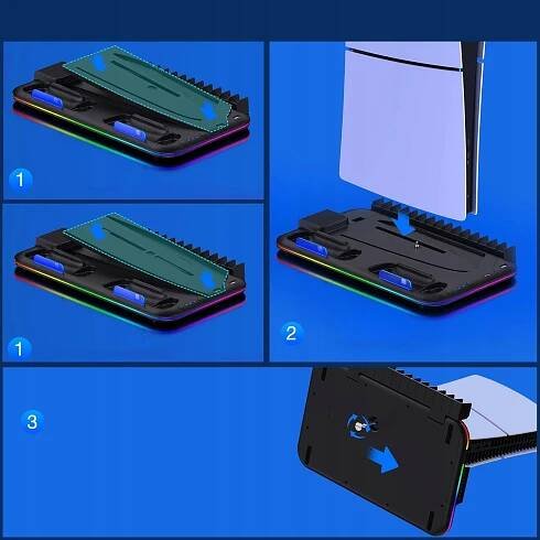 MULTIFUNKČNÍ NABÍJECÍ STANICE, CHLADICÍ PODLOŽKA, NABÍJEČKA PS5/PS5 SLIM za 599.00CZK - Allegro
