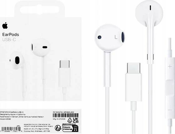 Apple EarPods MYQY3ZM/A USB-C bílá