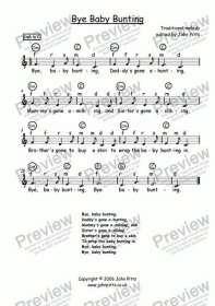 (Nursery Rhyme) Bye Baby Bunting - Download Sheet Music PDF file