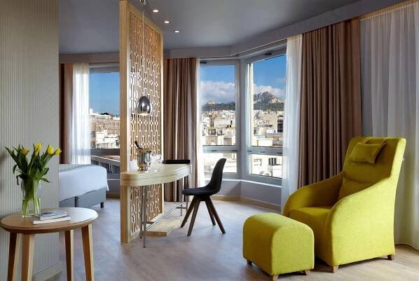 Guest room at the Wyndham Grand Athens in Athens, Other than US/Canada