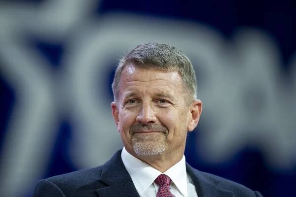 Erik Prince, founder of the private security firm Blackwater, speaks at the Conservative Political Action Conference, CPAC 2023, Saturday, March 4, 2023, at National Harbor in Oxon Hill, Md. (AP Photo/Alex Brandon)