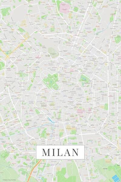 Mapa Milan color