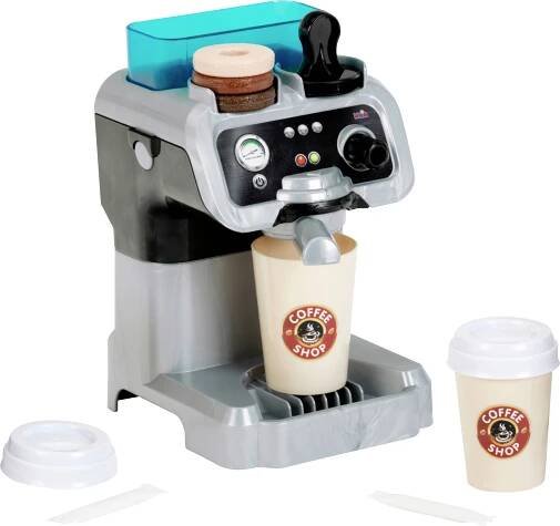 Kávovar Theo Klein 9510 Barista espresso I s nádržkou na vodu a funkcí průtoku I vč. Kávové sáčky, razítka, pohárky atd. hračky pro děti od 3 let
