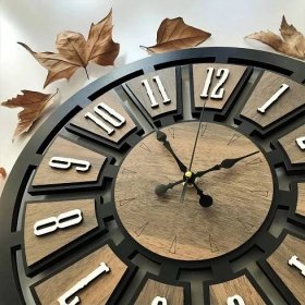 Dekorativní dřevěné nástěnné hodiny do obývacího pokoje Domácí kuchyně Dekorace do ložnice Hodiny s tichým mechanismem