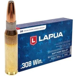Náboj Lapua .308 Win Mega, SP, 12,00 g, 185 gr