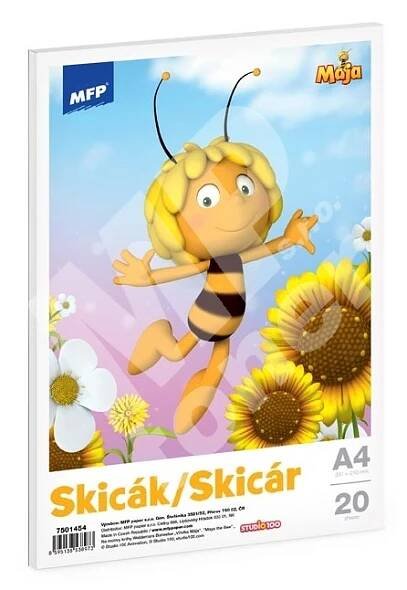 Skicák A4, 170g, 20 listů, mix Včelka Mája 2
