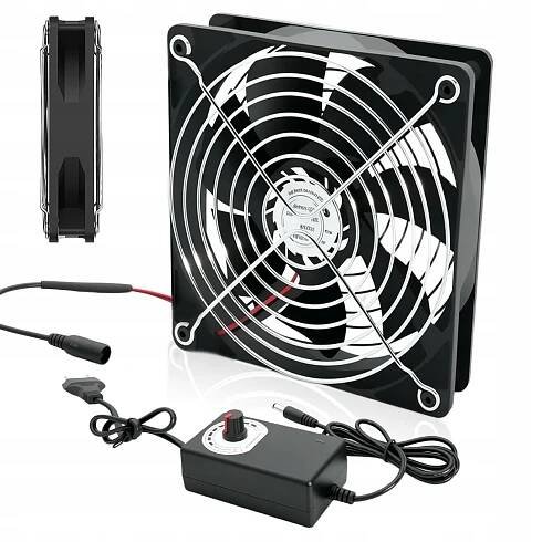 SILENT FAN VÝKONNÝ VENTILÁTOR PRO Notebook TV Kabina AV 120 mm 12 V