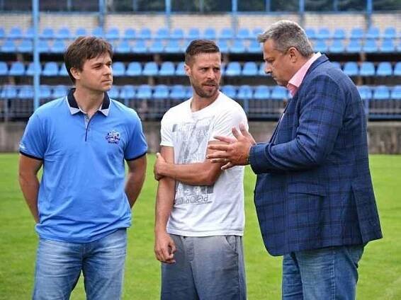 Kladenský pohár 2016, čestní hosté (zprava) primátor Milan Volf, radek Šírl a reprezentační trenér U15 Petr Janoušek