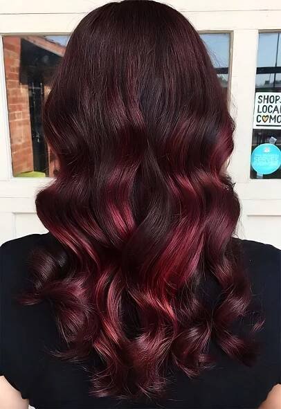 Rich Maroon Curls