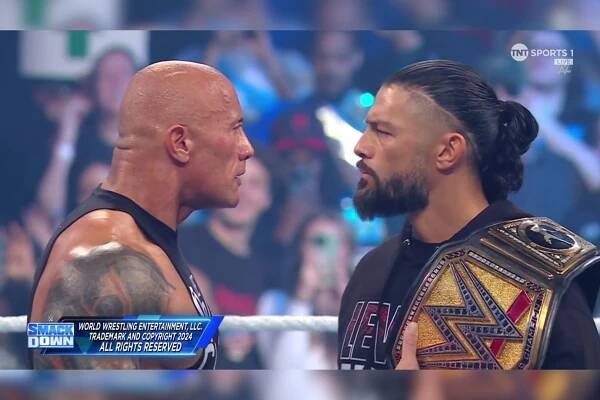 The Rock confronts Roman Reigns to end SmackDown: will they fight at WrestleMania?