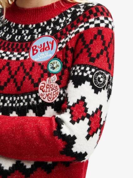 Desigual Svetr 'Buddy' – červená