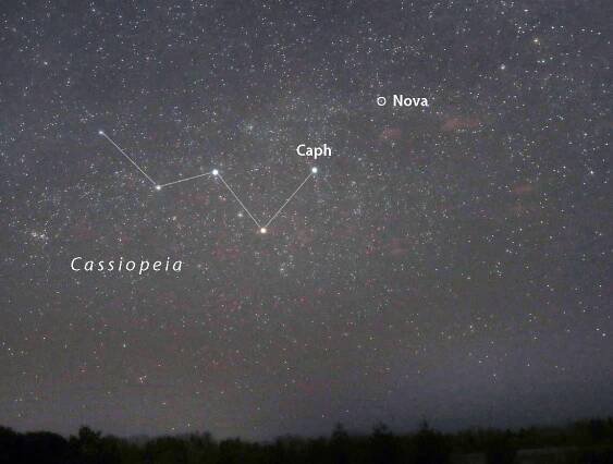 Nova in Cassiopeia Brightens Suddenly