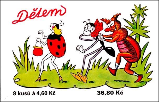 Dětem - FERDA MRAVENEC, BROUK PYTLÍK A BERUŠKA SEDMITEČNÁ (známkový sešítek)