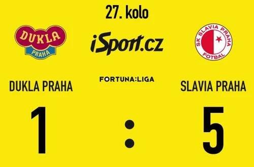 SESTŘIH: Dukla - Slavia 1:5. Dva góly dal Hušbauer, VAR vyloučil Holendu