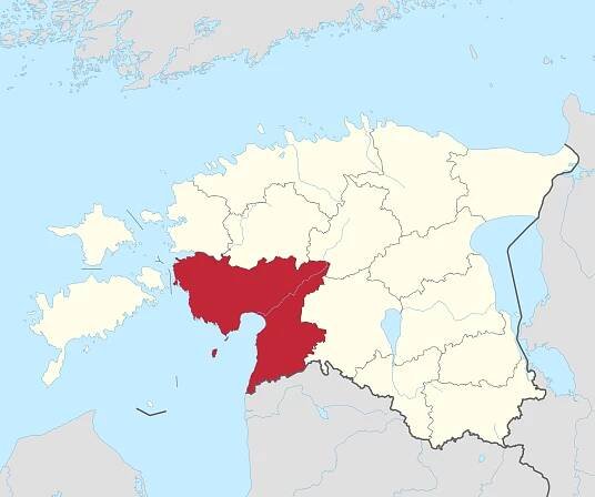 Pärnumaa na mapě Estonska