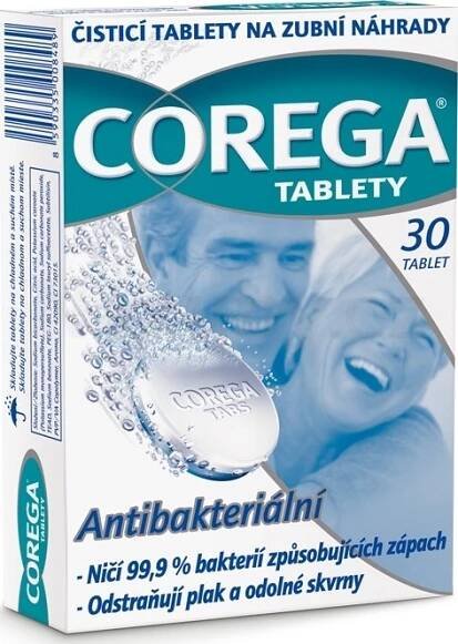 Corega Bio Tabs čistící tablety na zubní náhrady 30 ks
