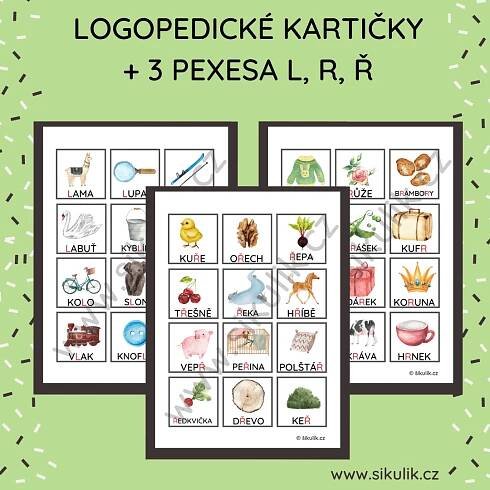 LOGOPEDICKÉ KARTIČKY+ PEXESA L,R,Ř