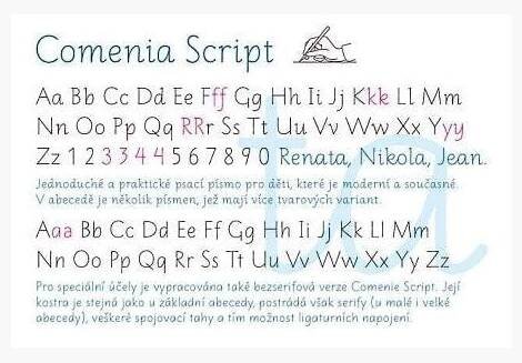 Nový typ písma Comenia Script se ve školách zatím příliš neujal