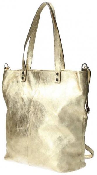 Kožená velká dámská shopper kabelka Juliette zlatá