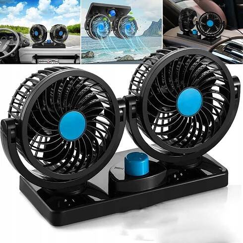 VĚTRÁČEK DO AUTA VENTILÁTOR DO AUTA 360° DVOJITÉ NASTAVENÍ KOKPIT 12V EAN (GTIN) 0886545183633