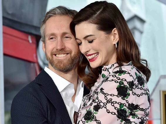 Anne Hathaway and Adam Shulman attend the ceremony honoring Anne Hathaway with star on the Hollywood Walk of Fame