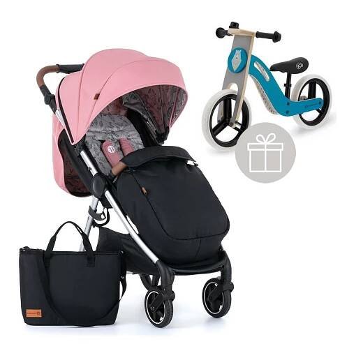 PETITE&MARS Kočárek sportovní Royal Rose Pink Complete + odrážedlo Uniq Turquoise