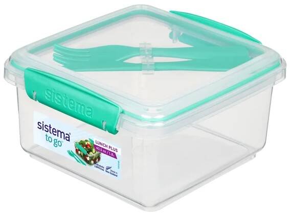 Sistema Svačinový box s příborem To Go Lunch Plus 1,2 l, zelená | Sistema-krabicky.cz