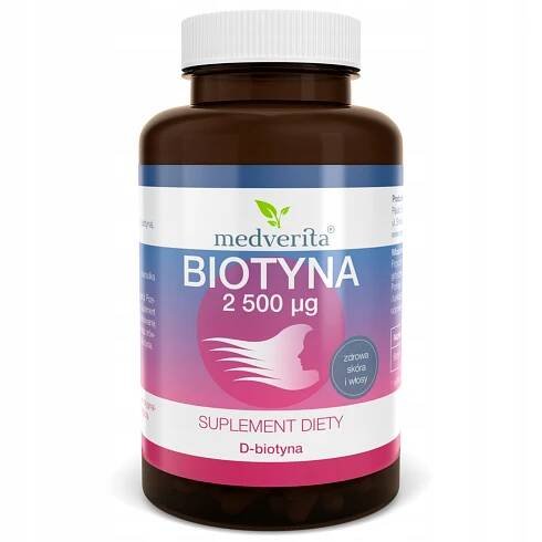 Medverita Biotin 2500 mcg 90 kapslí. VLASY, KRÁSA