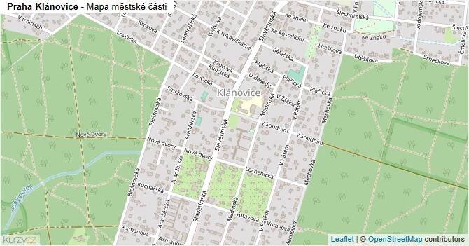 Praha-Klánovice - mapa městské části