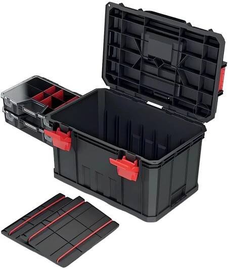 Prosperplast Kufr na nářadí s 2 přepážkami a organizéry 53 × 35,5 × 31 cm