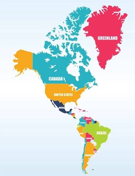Mapa států Ameriky