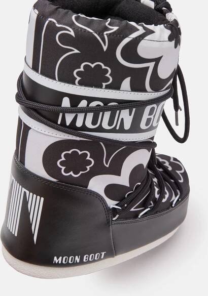 Dětské boty Moon Boot Icon Flower-JR-NA02 Black/White | David sport Harrachov