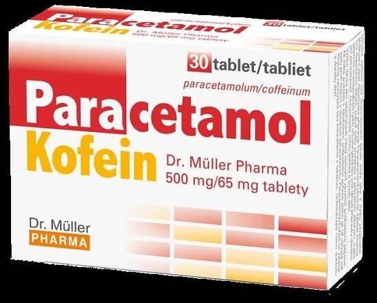 PARACETAMOL/KOFEIN DR. MÜLLER PHARMA POR 500MG/65MG TBL NOB 30