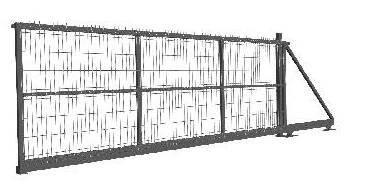 Samonosná posuvná brána s panelem 3D Povrchová úprava: Práškové lakování (Zn+RAL), Rozměry průjezdu (š. x v.): 500cm x 160cm