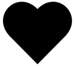 Černá ikona srdce, jednoduše vektorová ilustrace — Ilustrace
