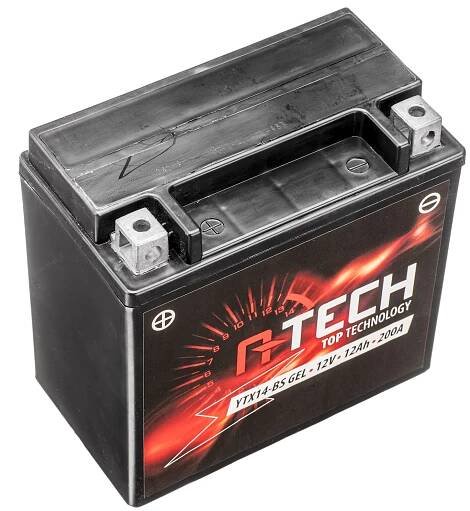 baterie 12V, YTX14-BS GEL, 12Ah, 200A, bezúdržbová GEL technologie 150x87x145, A-TECH (aktivovaná ve výrobě)