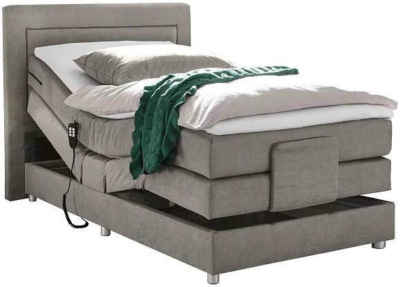 POSTEL BOXSPRING, 120/200 cm, světle šedá - barvy stříbra/světle šedá, Basics, kompozitní dřevo/textil (120/200cm) - MID.YOU