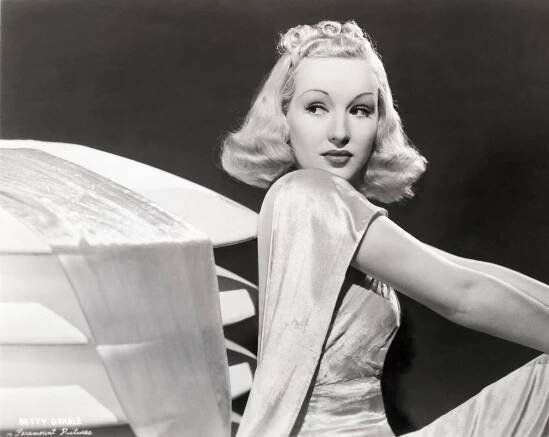 Betty Grable In A White Satin Gown, 1938.