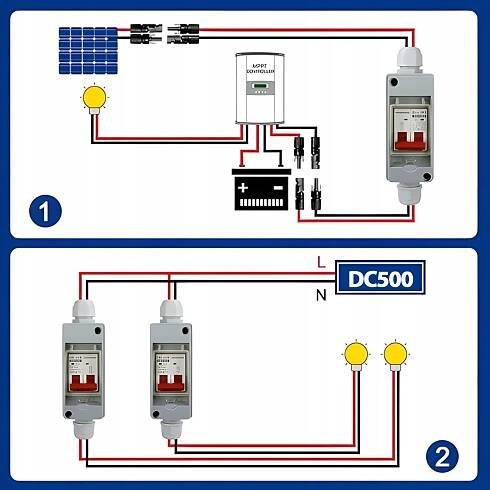 PŘEPÍNAČ SOLÁRNÍHO PANELU ODPOJOVAČ PV DC PROPOJOVACÍ BOX 500V 32A - Allegro
