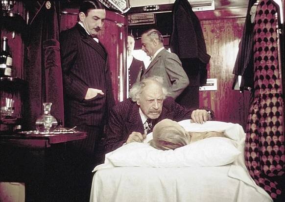 Vražda v Orient expresu - Z filmu - Albert Finney, Jean-Pierre Cassel, George Coulouris, Martin Balsam