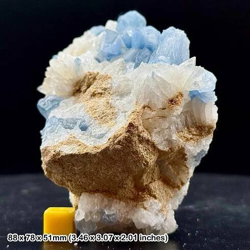Grade a celestine with calcite specimen – genuine crystal, darai laman, afghanistan + coa