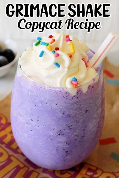 Grimace Shake McDonalds Copycat Recipe Pin.