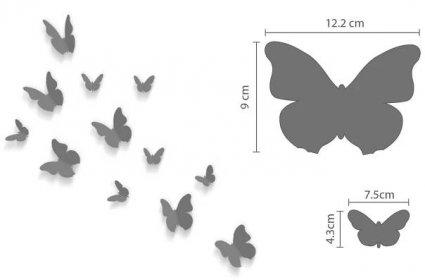 Trojrozměrné samolepky motýlků WALPLUS 3D Butterflies