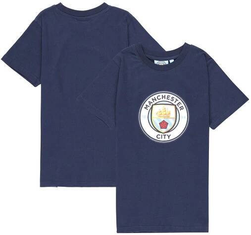 Manchester City Core Large Crest T-Shirt - Navy - Kids, , rebel_hi-res