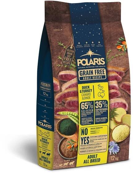 Polaris bezobilné granule s čerstvým masem Adult s kachním a krůtím 12 kg